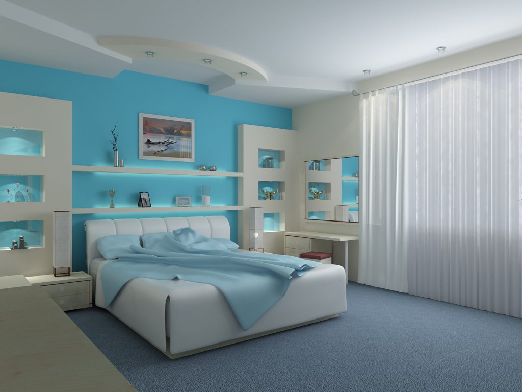 Interesting Modern Blue Bedroom Decorating Ideas