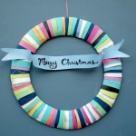 Colorful Paper Wreath Christmas Design with Small Shaped and Economic Material for Home Inspiration to Your House