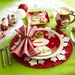 Cute Snowman Table Decor in Dining Room for Christmas Season Used Red and Green Color Decoration Ideas