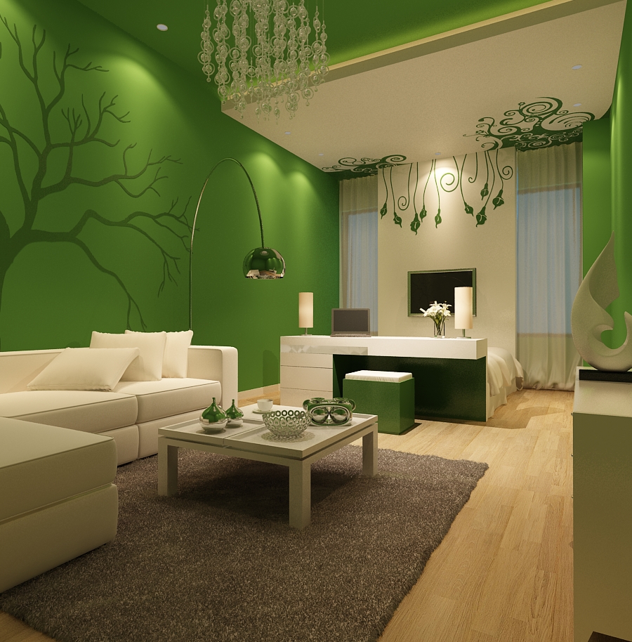 Green Living Room Ideas in East Hampton New York  Ideas 4 Homes