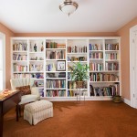 Wonderful White Home Library Design Ideas
