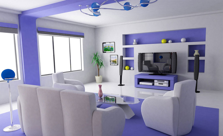 Modern Violet Inspiring Living Room