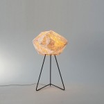 Amazing Ori Small of Mika Barr Lamp with Bright Lamp and Irregular Shape near the Black Iron Legs