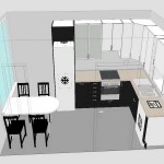 Awesome Free Kitchen Planning Software Showing 3D Kitchen Cabinet and Small Dining Set Design Plan in Detail