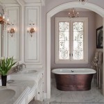 Beautiful Alcove Arch Bathtub Design in Traditional Luxury Bathroom Interior Design with White Marble Flooring Ideas