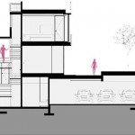 Captivating Side Section Planning Design of Modern Valna House with Three Floors with Big Garage on the Basement
