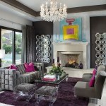 Cool Silverleaf Residence Simpson Design Associates Interior in Living Room Used Grey Sofa and Crystal Chandelier Lighting