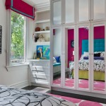 Eclectic Cool Teenage Girl Bedrooms with Minimalist White Wardrobe Floral Print Quilt Trendy Wall Shelves Pink Carpet