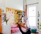 Eclectic Floral Print Wallpaper and Carpet in Cool Bedrooms for Teenagers Cozy Hammock Small Cabin Bed