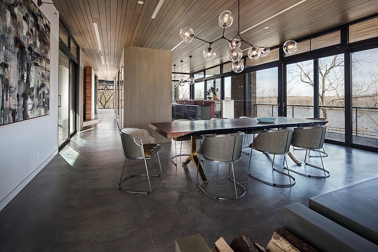 Elegant Riverhouse Bwarchitects Design Interior in Dining Room Used Modern Minimalist Furniture Style
