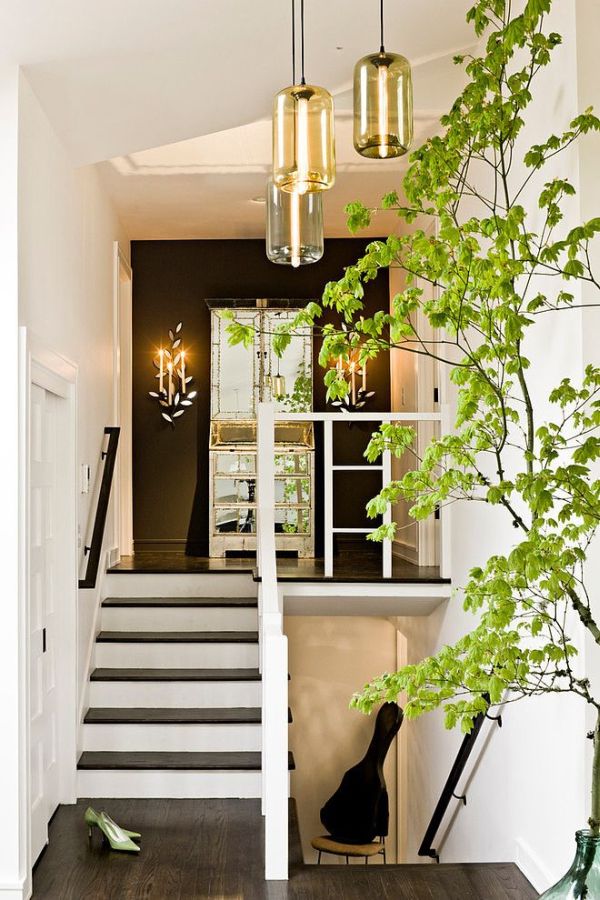 Epic Tree Near Stairs Design Used Black and White Color in Traditional Touch for Home Inspiration to Your House