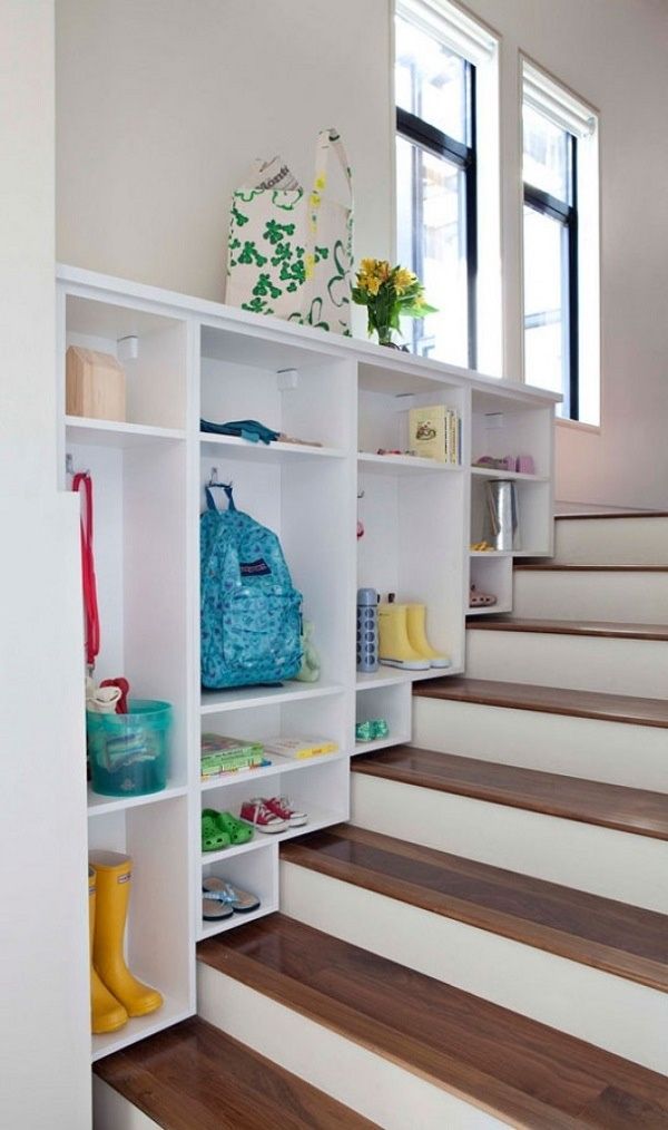 Fantastic Stairs Storage Design Furniture with White Color and Simple Modern Decoration Ideas for Inspiration