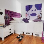 Feminine Purple Themed Barcelona Loft Vuong Interior Design Master Bedroom for Lady Involving Poster