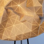 Gorgeous Lamp Detail in the Irregular Shade of Mika Barr Lamp with Black Iron Legs under it
