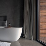Marvelous Riverhouse Bwarchitects Design Interior in Bathroom Space with Grey Curtain Ideas Inspiration