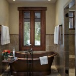 Perfect Narrow Bathtub Design with Minimalist Bathroom Interior in Traditional Style Used Concrete Floor