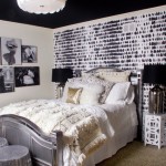 Scenic Unique Teenage Bedrooms with Abstract Wallpaper Modern Silver Bed Divan White Mattress Artistic Photographs