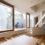 Vivacious House Minoh Fujiwaramuro Architects Design Interior in Dining Room Used Wooden Modern Furniture Ideas