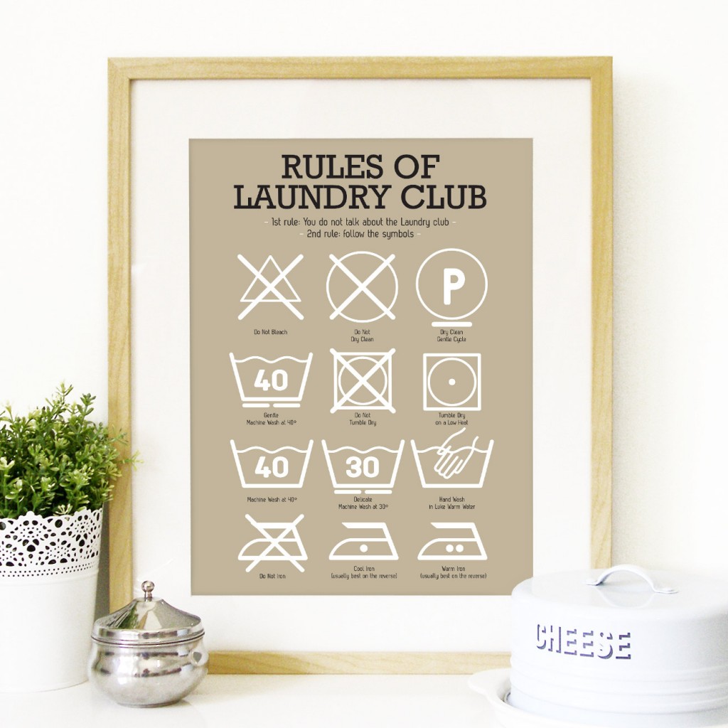 laundry club framed print