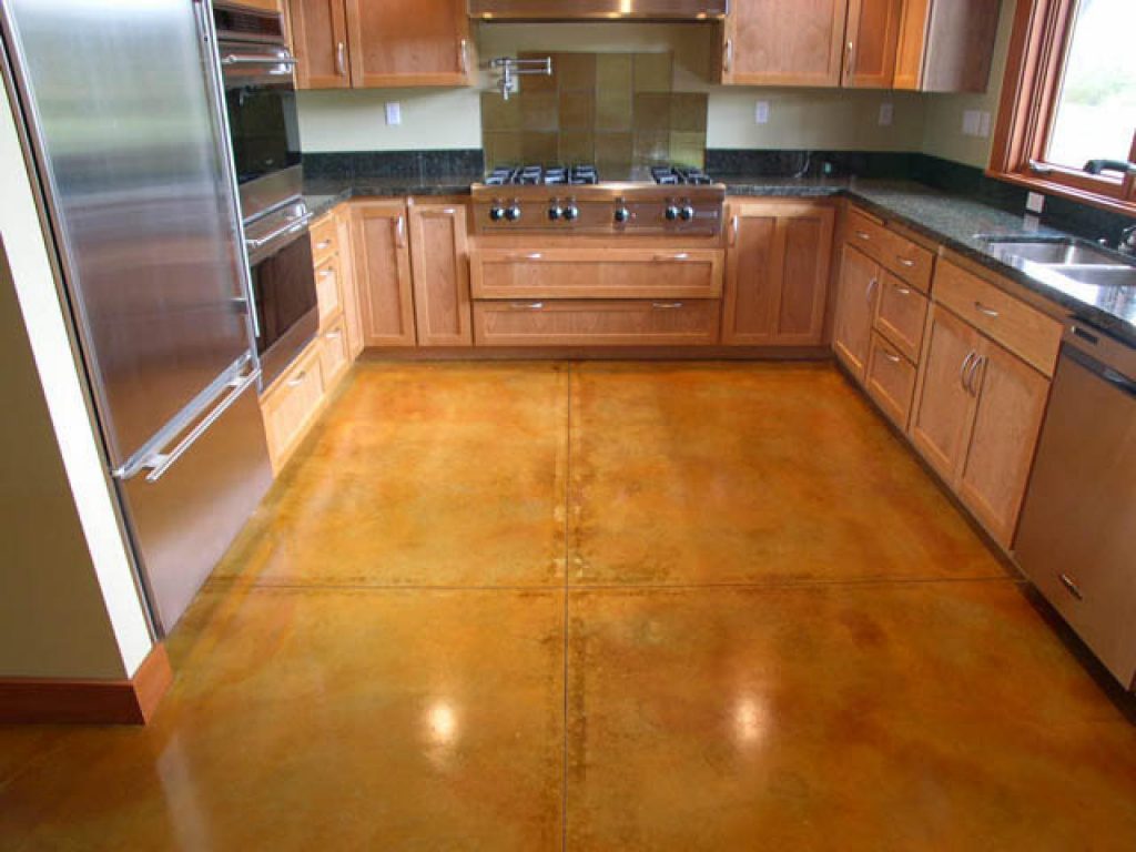Brown Stained Concrete Floor