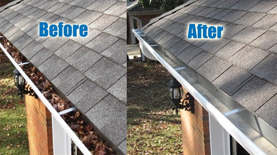 Before and After Gutter Maintenance