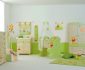 Colorful White Green Wooden Style Winnie the Pooh Baby Furniture Equipped with White Flooring and Green Rug Ideas