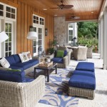 Comfortable Outdoor Living Space design Idea Equipped with Blue Colored Schneidermans Furniture Design Finished iwth Blue Rug
