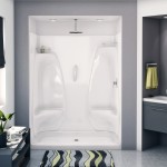 Elegant Grey Color Design Ideas Equipped with Best One Piece Shower Units Finished in Modern Design Plan