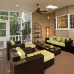 Minimalist POrch Space ideas Equipped with Ultra Comfortable Schneidermans Furniture Design in Yellow Color with Wooden Deck