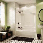 Modern Bathroom Interior Design Idea Equipped with White Bathrub Design Ideas Finished with One Piece Shower Units Plan