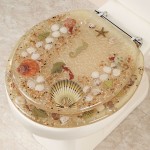 Sea Shell Ideas Applied on Elongated Toilet Seat Covers Applied on White Colored Toilet Design Ideas Plan Unit