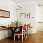 Small Dining Room Space Ideas Equipped with Kaplan Furniture Design Finished with Wooden Flooring Unit and White Wall