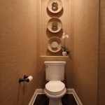 Small Space Idea Applied in Toilet Space with Elongated Toilet Seat Covers finished with Black Flooring Unit Design Plan