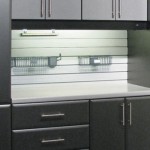 Wooden Material Ideas Applied in Garage Storage Cabinets Finished with White Backsplash Idea in Garage Storage Cabinets