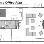 Awesome Home Office Floor Plans with Comfortable Bedroom and Wide Living Area using Sectional Sofa