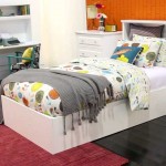 Cozy Snooze Bedroom Suites for Kid with White Desk and Dresser near White Single Bed