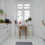 Fantastic Farm Sink on White Counter for Swedish Kitchen Design Ideas with Small Breakfast Area