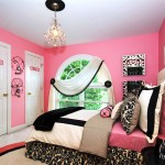 Fantastic Pink Painted Wall and White Doors facing Wide Bed in Alluring Pink Bedroom Ideas for Girls