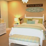 Fantastic Table Lamps on White Nightstands in Beach Bedroom Themes with White Bed
