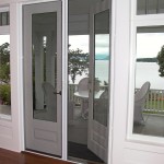 Fantastic White Framed French Door Options in Comfortable House Patio with White Wall and Oak Flooring