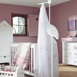 Gorgeous White Crib using Pink Duvet and Sheer Curtain inside Baby Girls Rooms