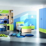 Innovative Green and Blue Interior Design Ideas for Kid Bedroom with Single Bed and Wonderful Study Space