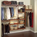 Interesting Floating Closet Ideas for Small Bedrooms with Wooden Clothes Hangers and Tidy Oak Shelves