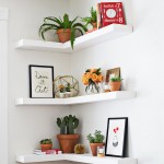 Minimalist Floating Shelves IKEA in White Color for Room Corner with White Painted Wall