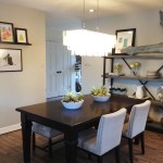 Rustic DIY Dining Room Storage Ideas in Simple Dining Sapce with Grey Chairs and Wooden Table
