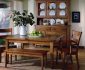Rustic Wooden Cabinet beside Country Dining Room Furniture in Traditional Dining Room with Grey Carpet