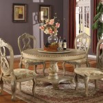Small Dining Space with Round Table and Classic Chairs as Antique Dining Room Furniture on Attractive Carpet
