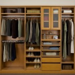 Stylish Oak Drawers and Shoes Shelves in Minimalist Teak Closet Ideas for Small Bedrooms with Glossy Clothes Hangers
