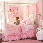 Superb Canopy Bed and Pink Bedding beside White Dressing Table inside Pink Bedroom Ideas for Girls