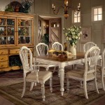 Vintage Dining Space Design with Antique Dining Room Furniture in White under Old Fashioned Chandelier